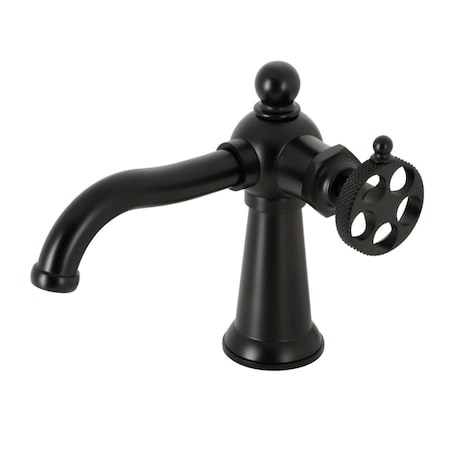 Kingston Brass KS3540RKX Single-Handle Bathroom Faucet with Push Pop-Up, Matte Black KS3540RKX